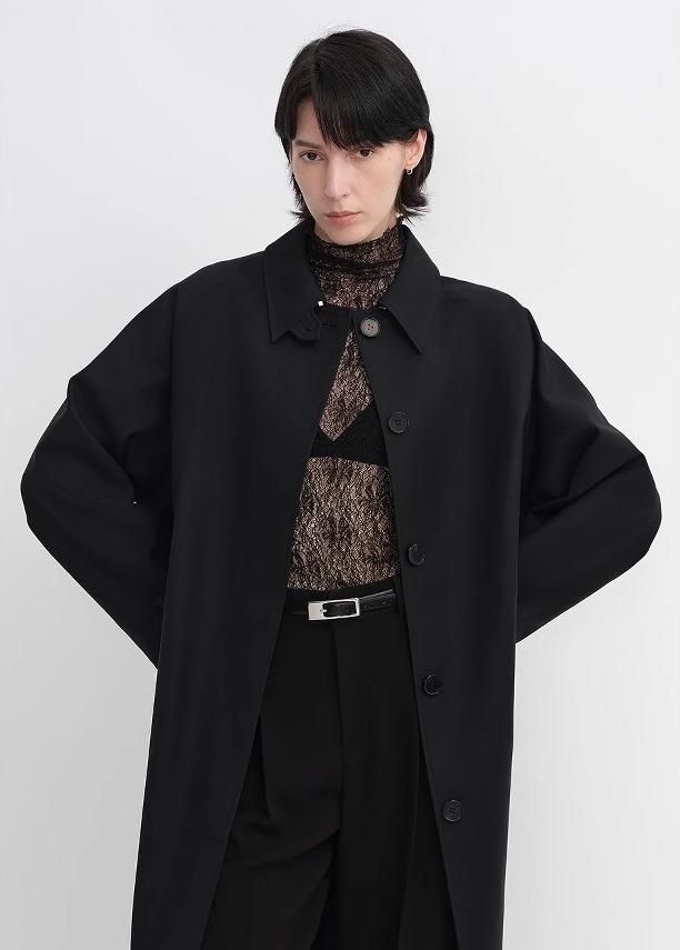 Firelady Sheepskin wool coat from Maison Beaumont, displayed on a hanger with a tailored fit and classic design.