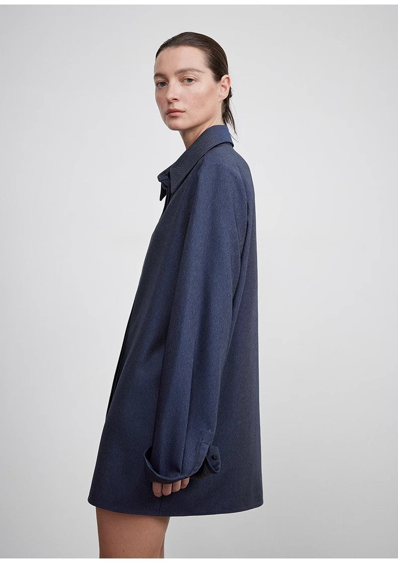 Firelady Sheepskin blouse by Maison Beaumont featuring a stylish shirt with a classic fit and soft fabric texture.