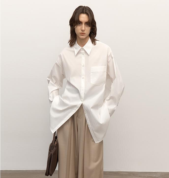 Firelady Sheepskin Heart's Desire cotton blouse from Maison Beaumont featuring a stylish, soft fabric and a classic button-up design.