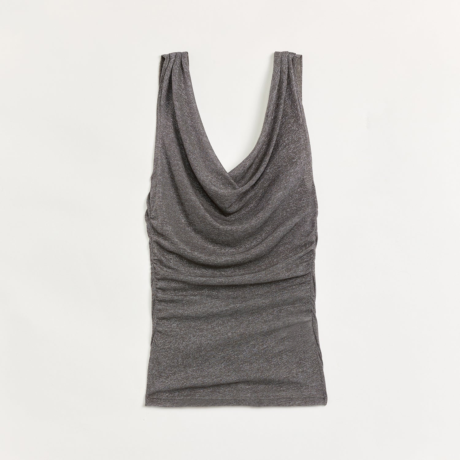 "Energetic Encounter" Modern Temperament Draped Neck Fitted Vest-5