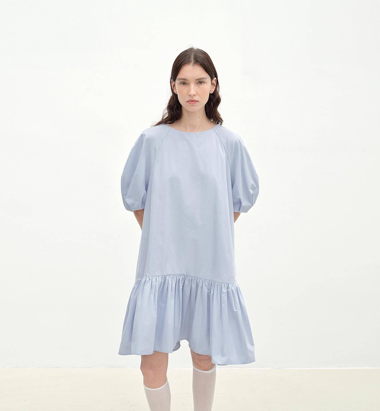 "Ailande" round neck puff sleeve temperament dress for women summer-6