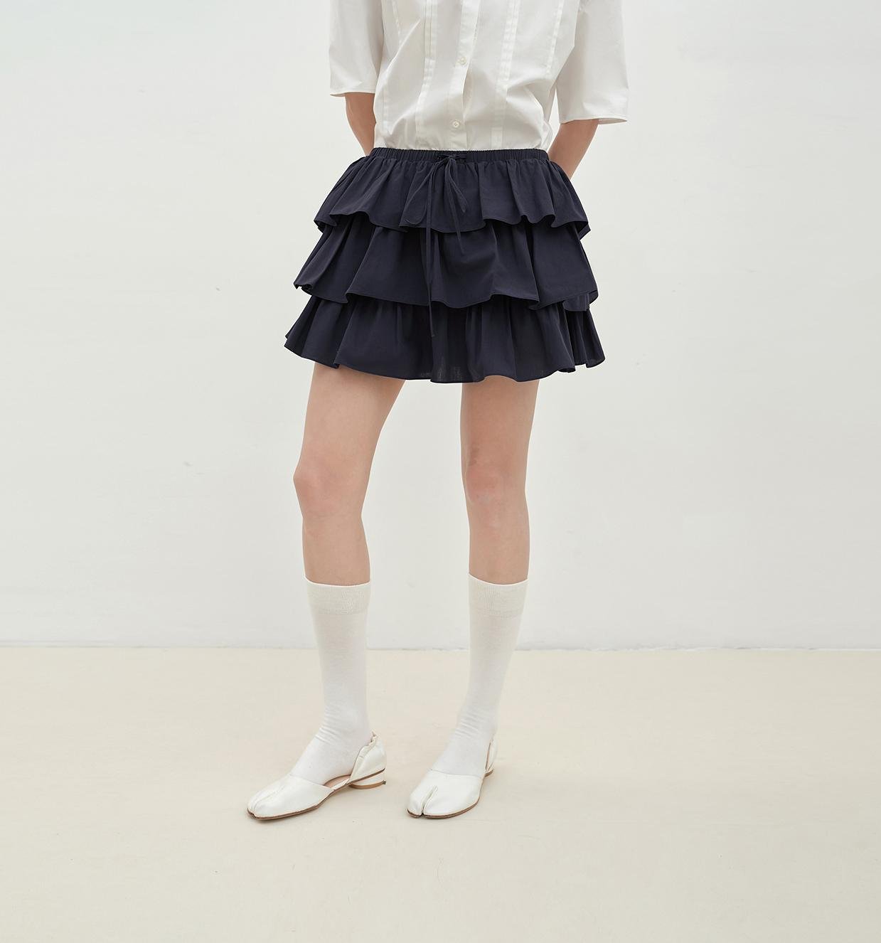 Blueberry cream cotton skirt for women by Firelady Fur, featuring lace details and a comfortable, stylish design.