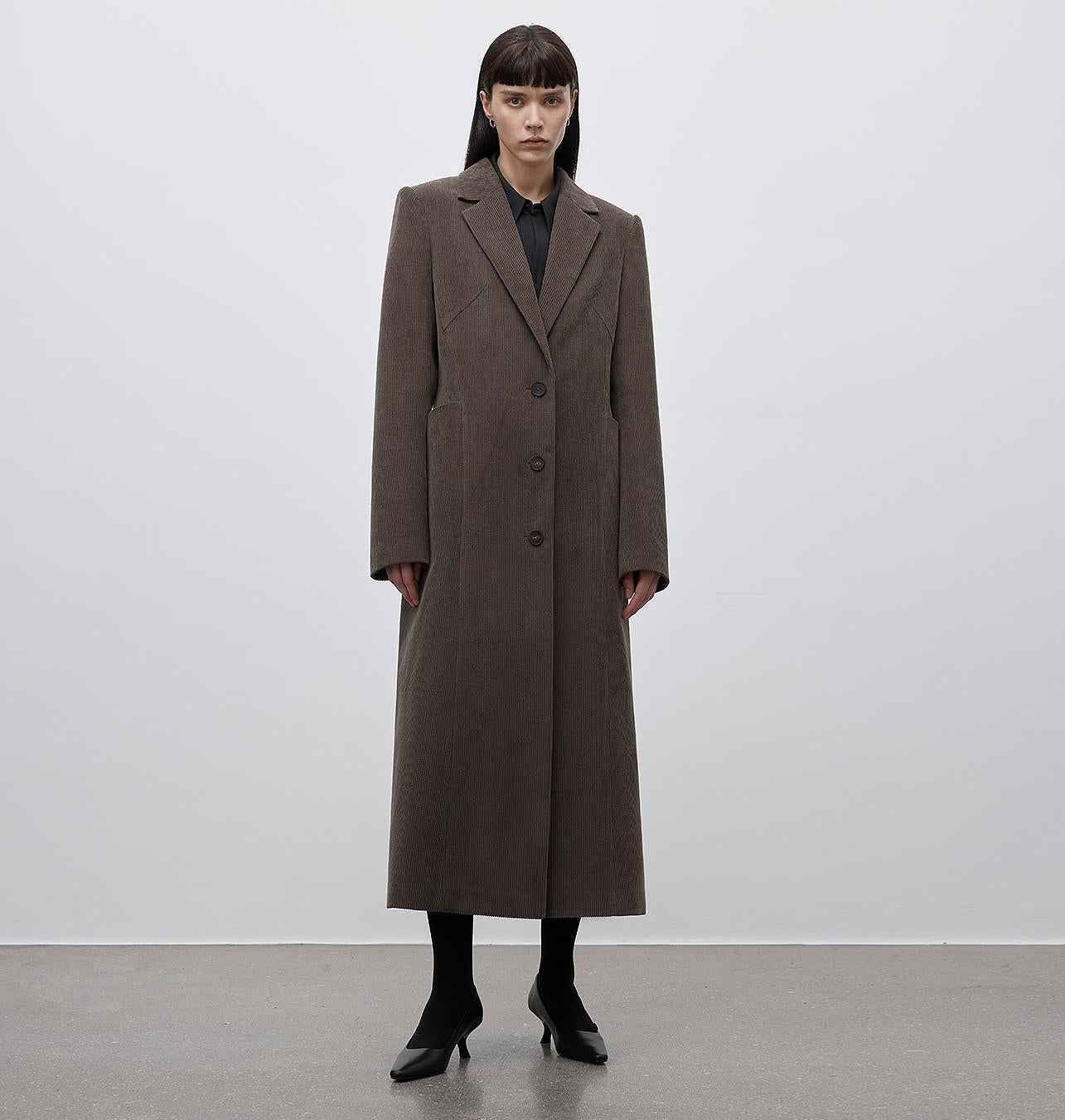 Women's corduroy waist coat with three-dimensional pockets by Firelady Fur, featuring a stylish outerwear design and textured fabric.