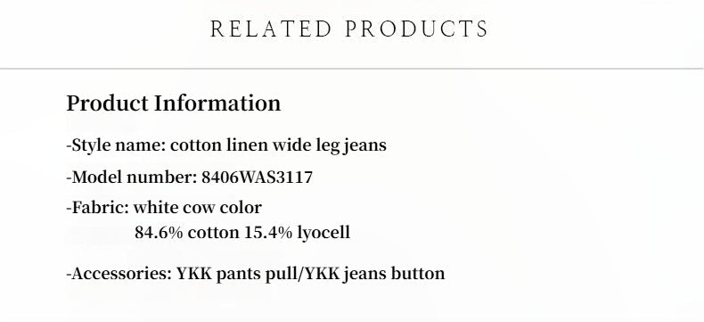 Customized cotton fabric skin-friendly washed drape versatile wide-leg jeans-3