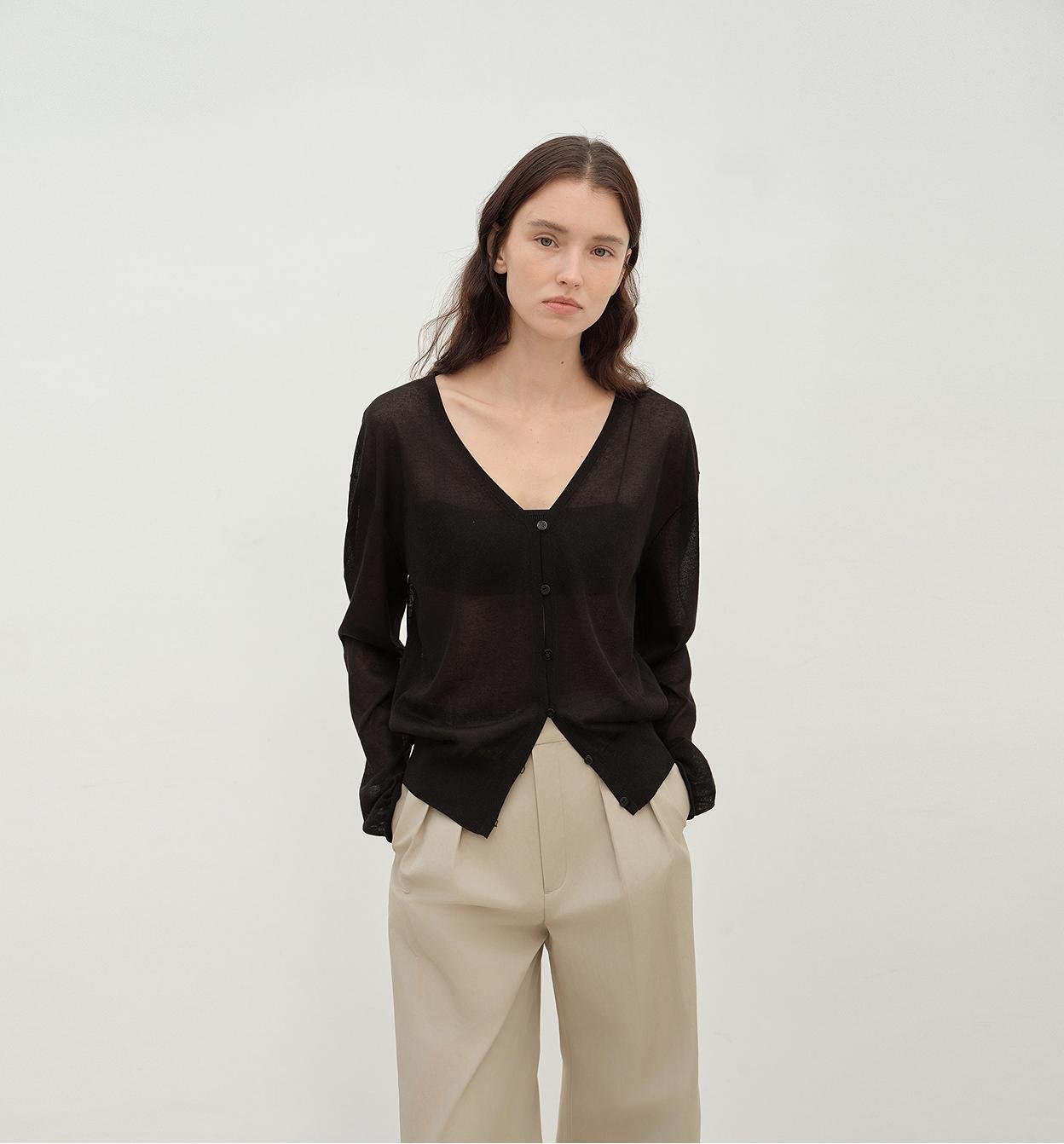 Firelady Fur Daylight Knitted V-Neck Cardigan for women, lightweight spring outerwear in soft knit fabric.