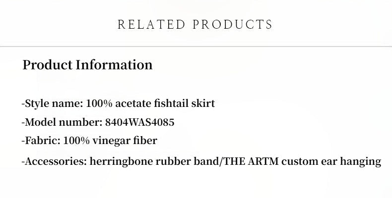 Firelady Fur women's acetate bias-cut skirt featuring a glossy, elegant fishtail design for a luxurious, slim silhouette.