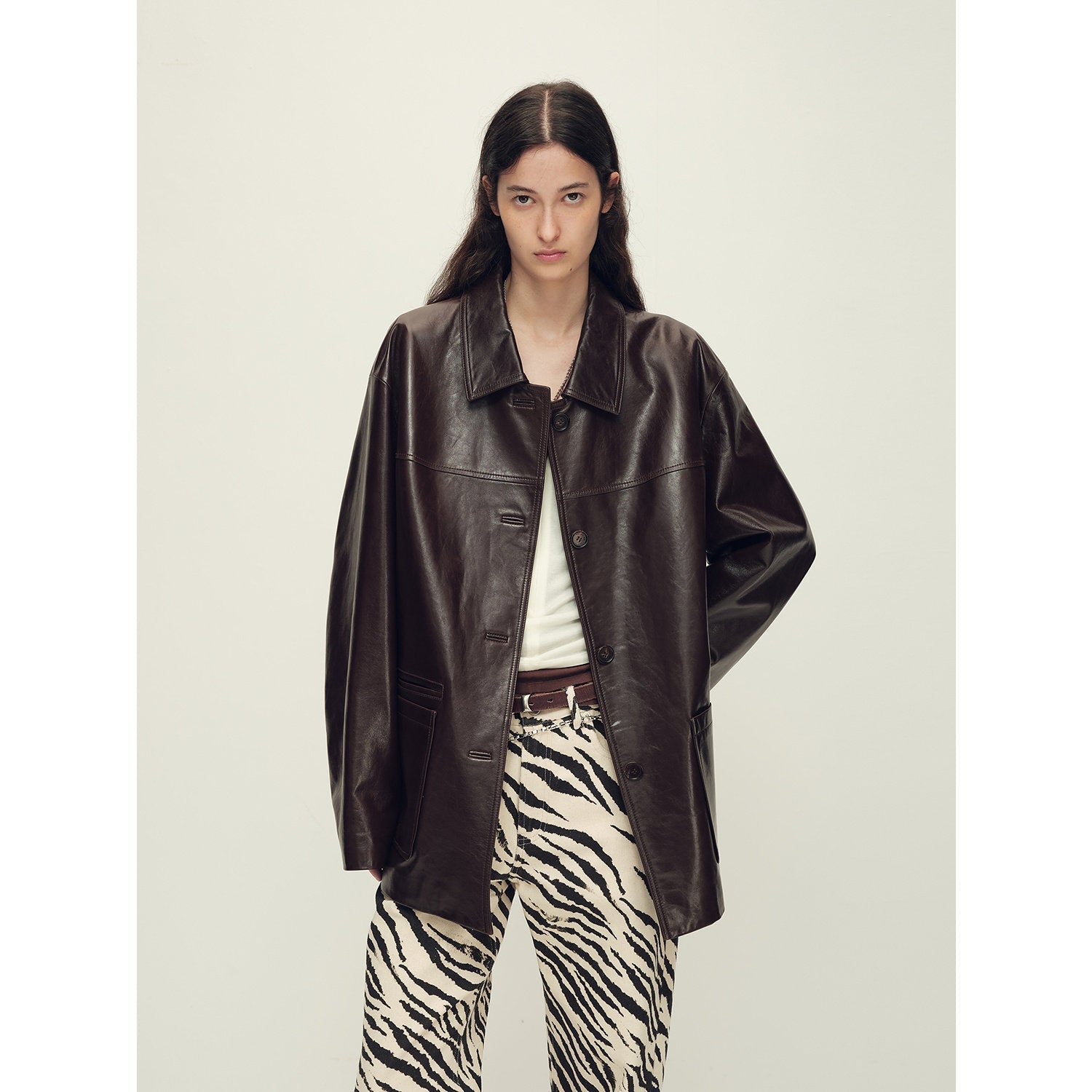 Firelady Fur Women‘s Leather Biker Jacket in British Imported Vintage Waxed Lambskin “Heartland Echo”-0