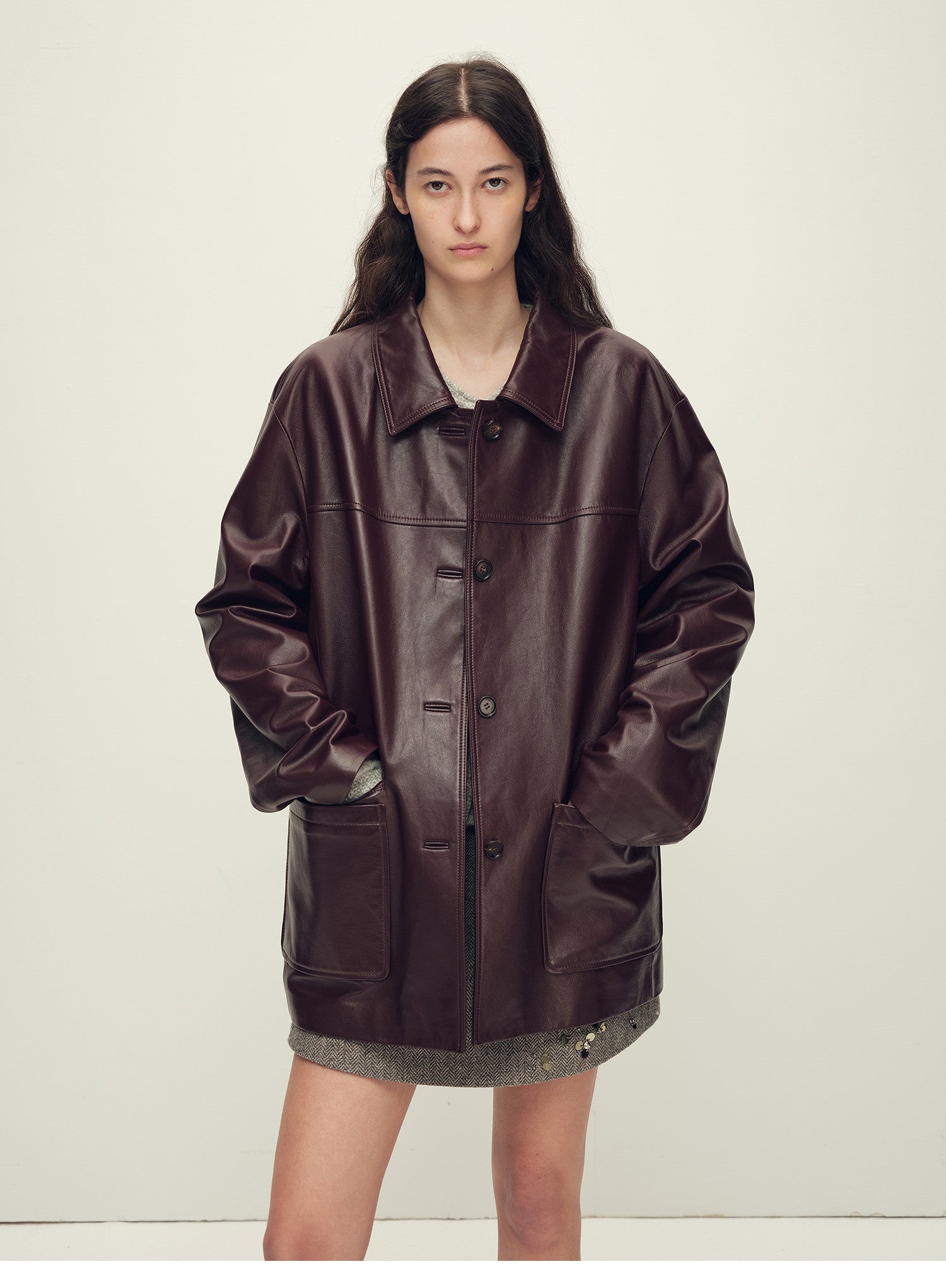 Firelady Fur Women‘s Leather Biker Jacket in British Imported Vintage Waxed Lambskin “Heartland Echo”-2