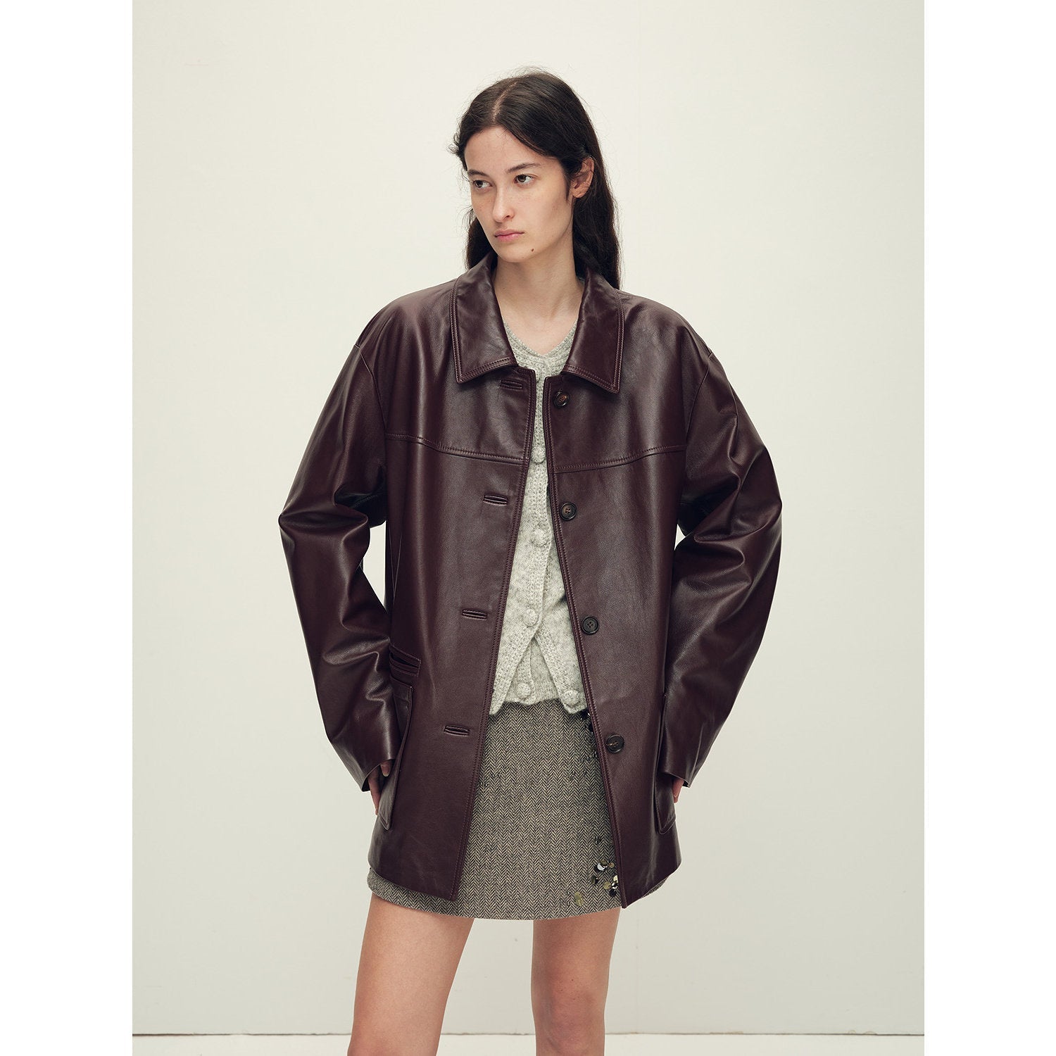 Firelady Fur Women‘s Leather Biker Jacket in British Imported Vintage Waxed Lambskin “Heartland Echo”-1