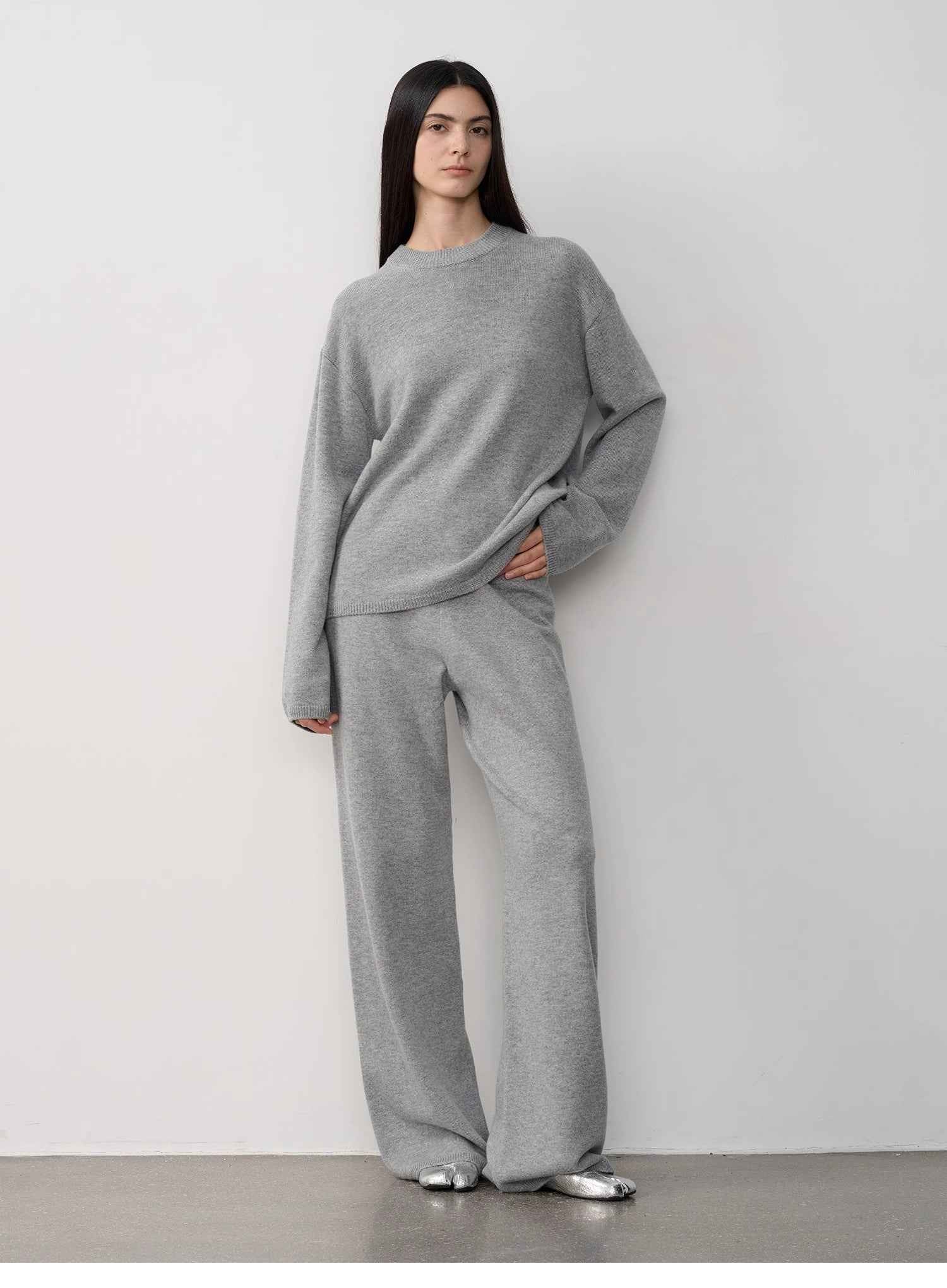 Firelady Fur Merino Wool Knit Outfit for women, featuring fall and winter cozy, warm, and stylish knitwear ensemble.