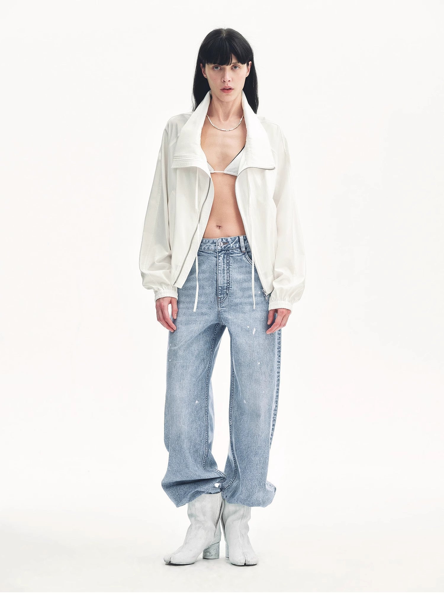 "Front Page Daily" drawstring raglan sleeve straight collar jacket summer-0
