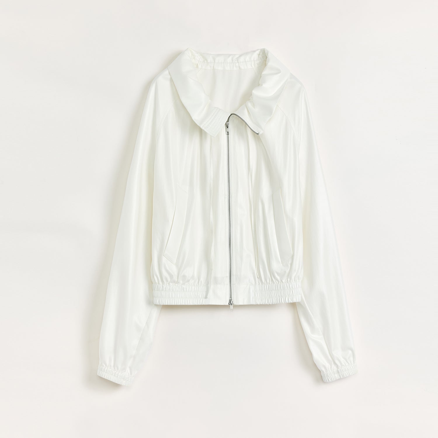 "Front Page Daily" drawstring raglan sleeve straight collar jacket summer-5