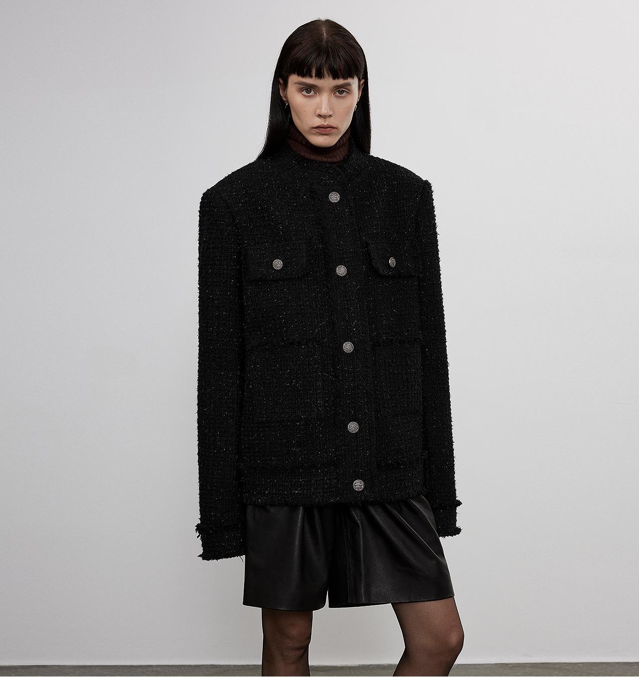 Firelady Fur women's wool jacket with high-end heavy wool and wool-edged design, stylish outerwear for women.