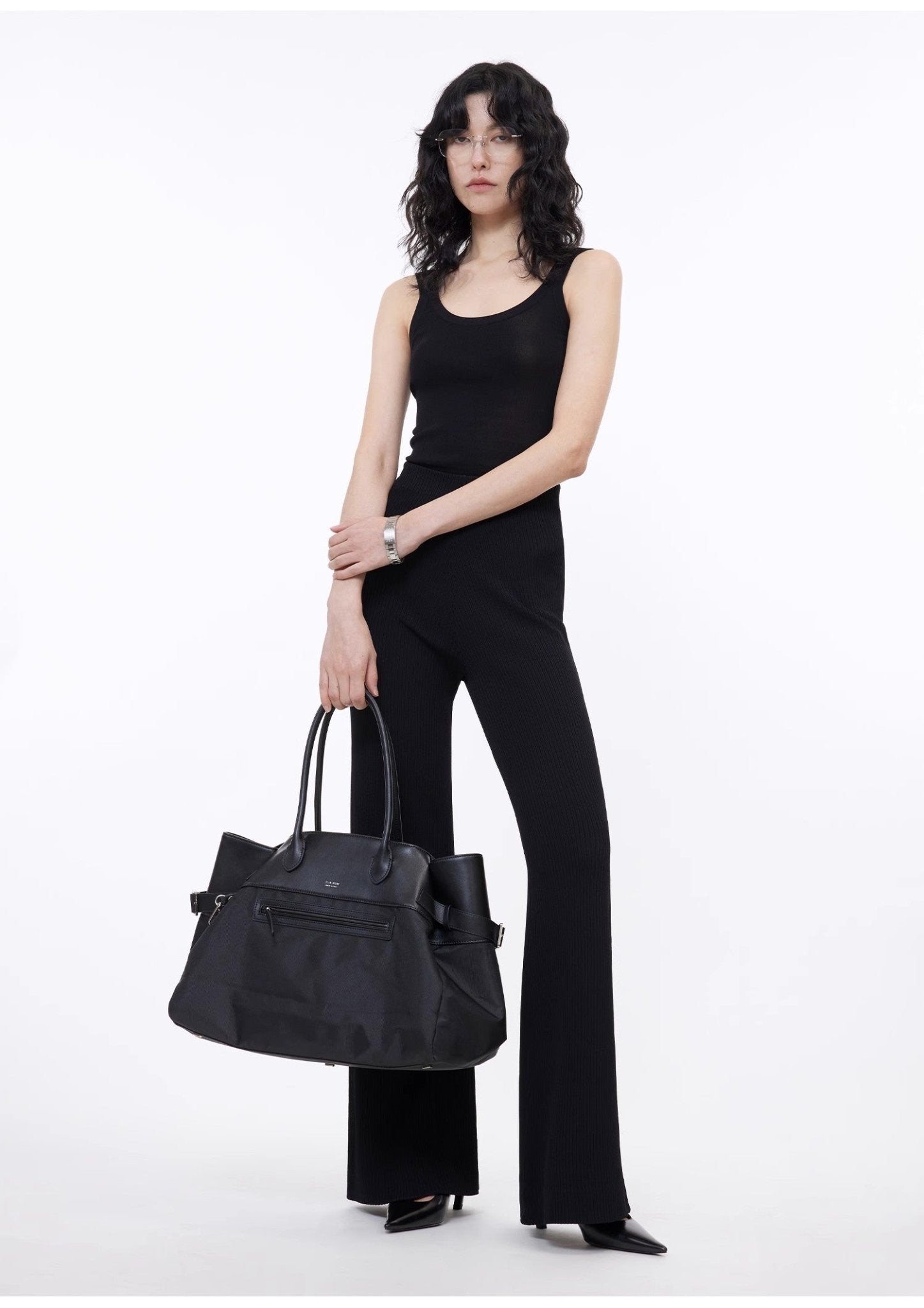 Women's knitted bootcut trousers with pit stripes and casual style, featuring a comfortable fit from Firelady Fur.