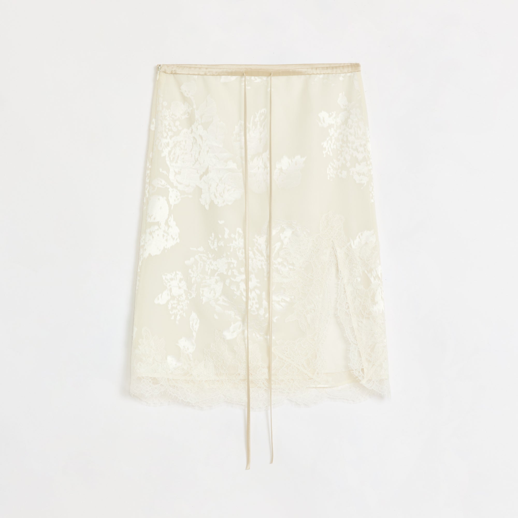 Women's Firelady Fur Lingering Soft Light paneled lace straight-cut split skirt with irregular design and delicate fabric.