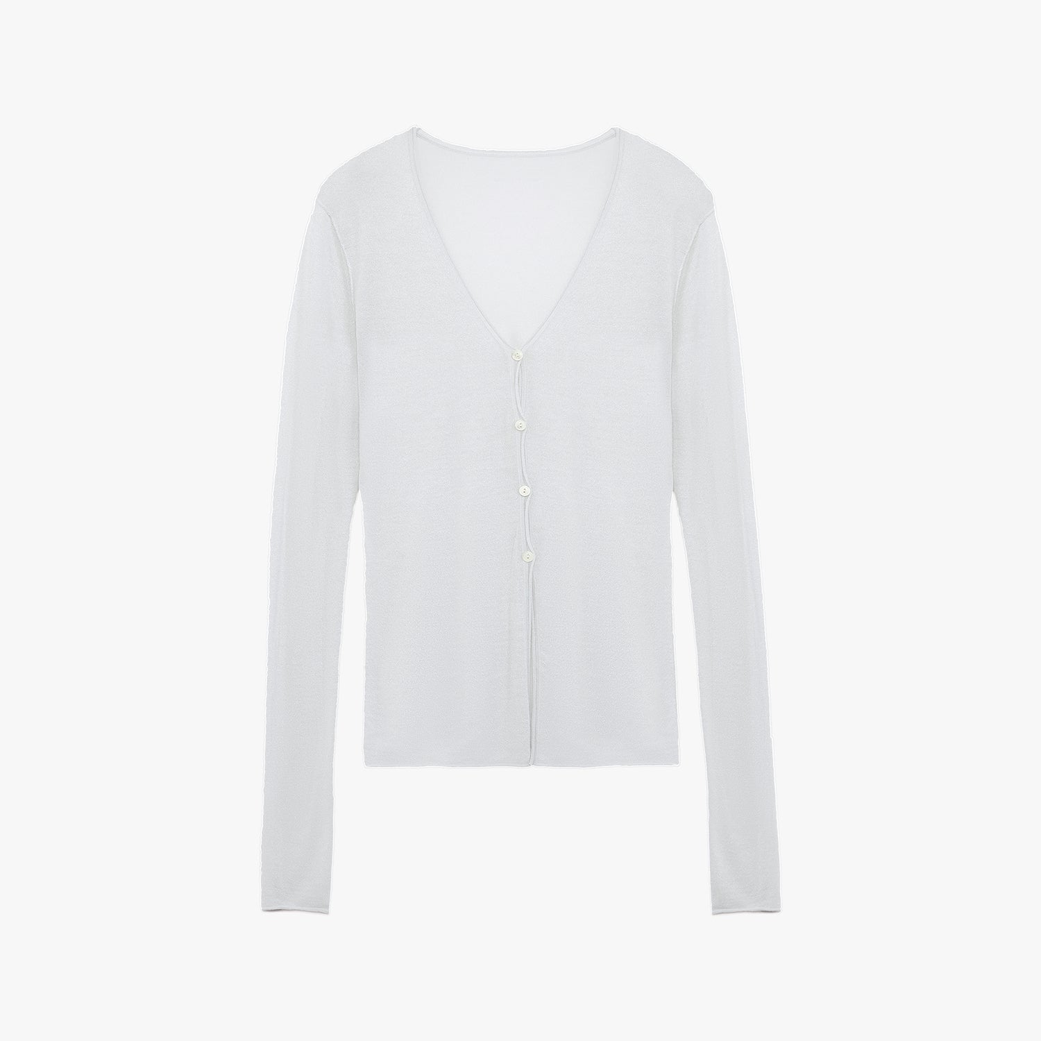 Firelady Fur Long Island Vacation wool knitted cardigan featuring a V-neck, straight shoulders, and a cozy spring-inspired design.