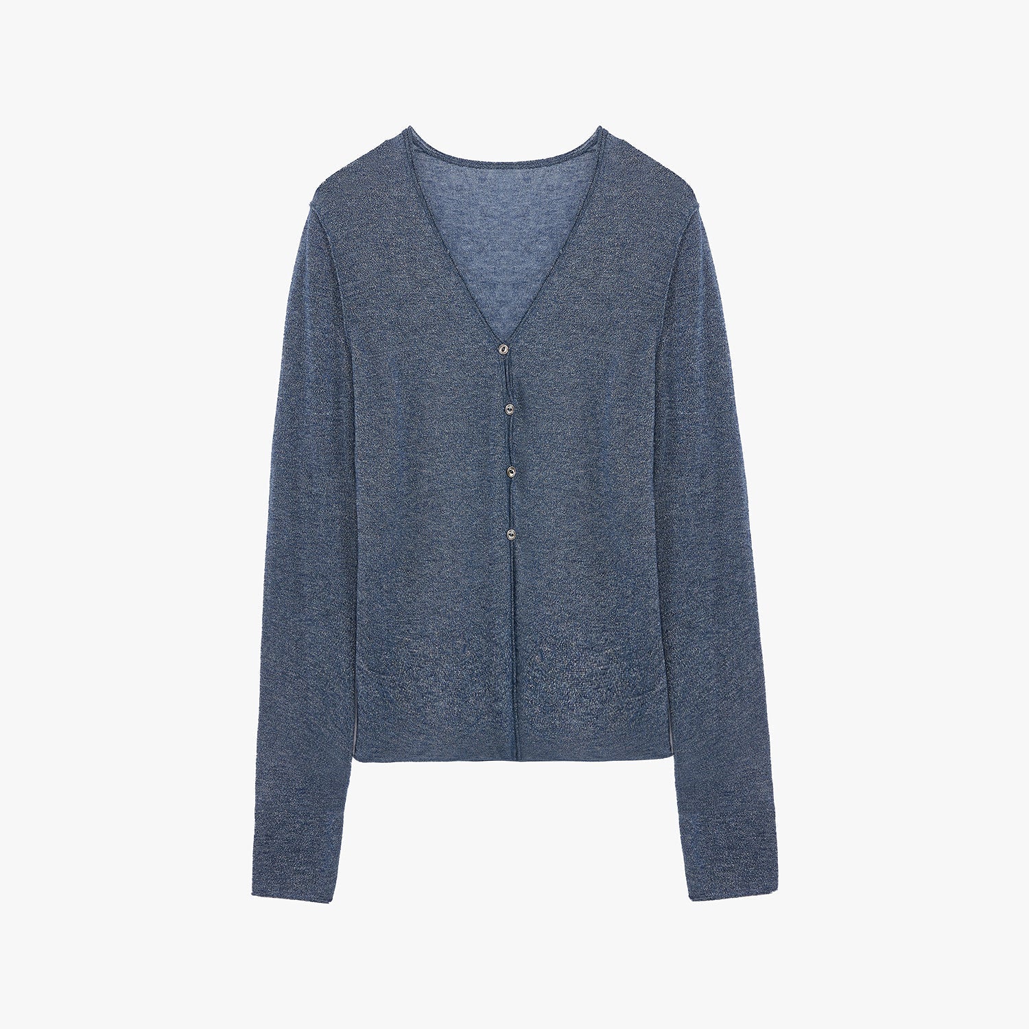 Firelady Fur Long Island Vacation Wool Knitted Cardigan with V-neck, straight shoulders, perfect for spring.