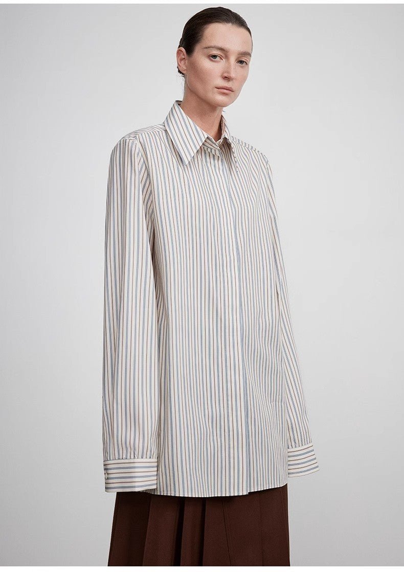 Firelady Fur long shirt by Maison Beaumont featuring a drapey, elegant design for women.
