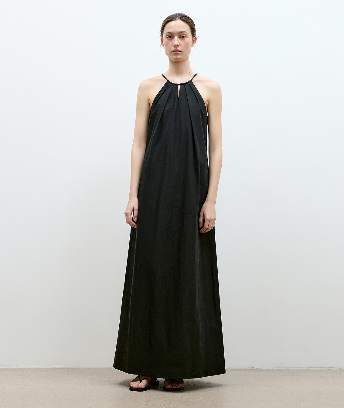 Firelady Fur minimalist Rule dress with halter neck and hollow design, women's summer long dress, stylish and lightweight.