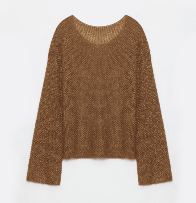 Firelady Fur Sparkling Spring Knit Oversized Top featuring mohair and sequin blend, loose fit with long sleeves and O-neck design.