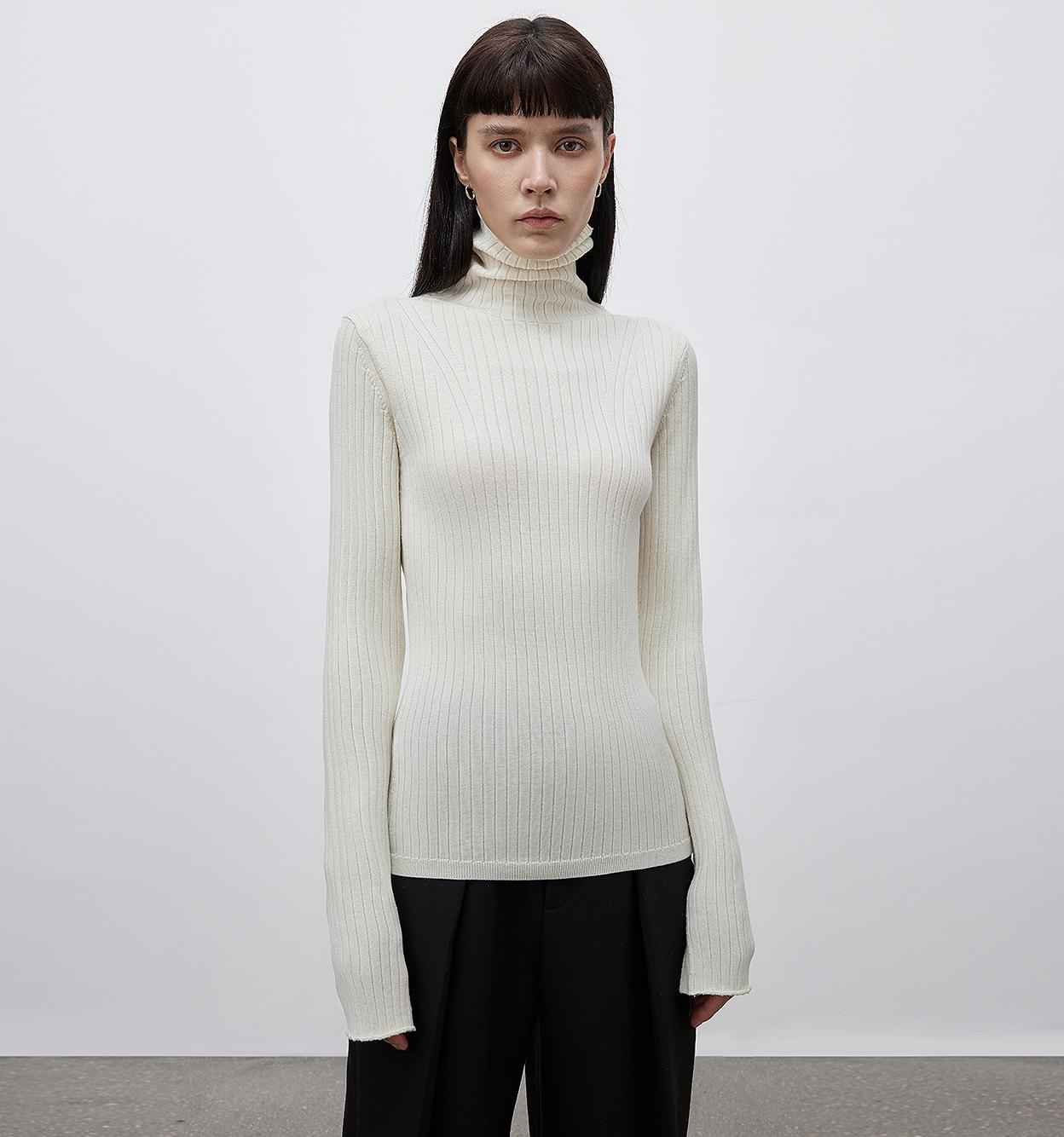 Firelady Fur Moonlight Essence Wool Knitted Shirt for women with slim fit, wool pile collar, and cozy machine-washable design.