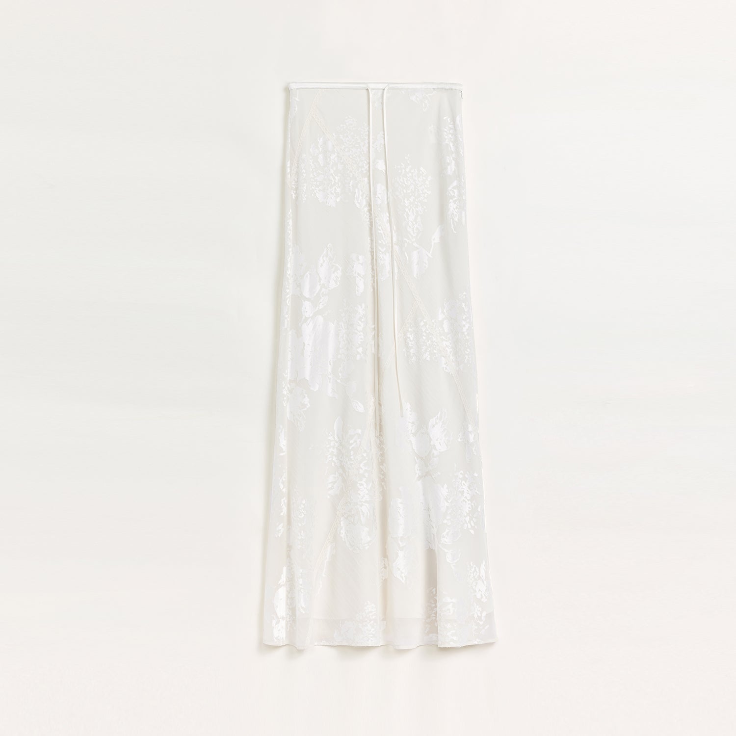 Firelady Fur Seville Bias-Cut Fishtail Skirt in burnt pattern, midi length with flowing silhouette and stylish design.