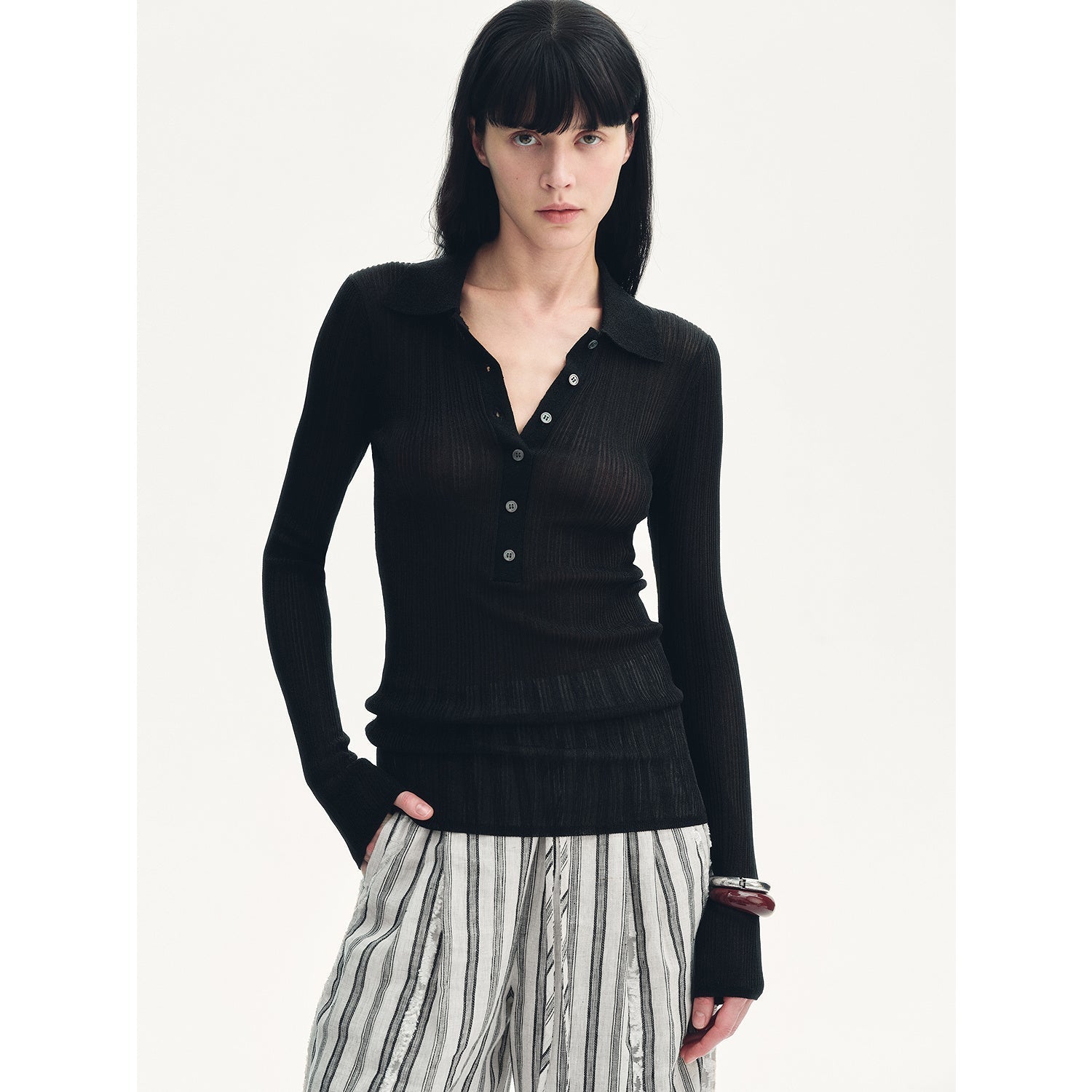 Firelady Fur Spring Inspiration Retro Slim-Fit Polo Neck Sweater, featuring a vibrant spring-inspired design and cozy knit fabric.
