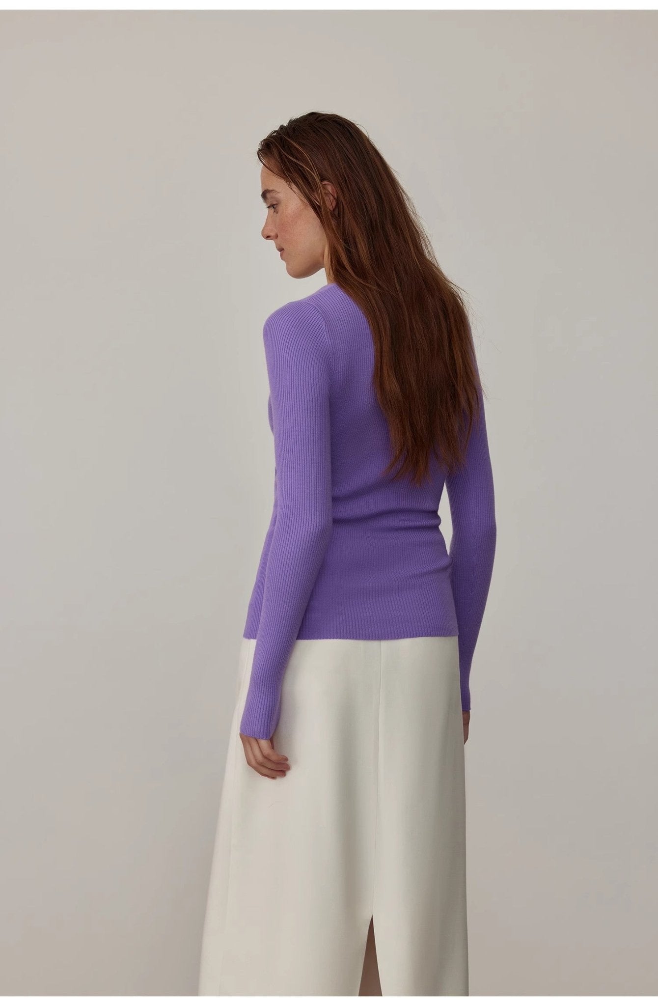 Firelady Fur Stobe women's straight skirt in retro neutral wool, low-waisted, versatile suit style perfect for fashionable looks.