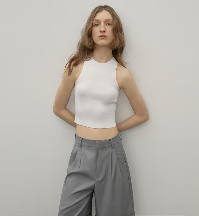 Firelady Fur knit sleeveless top, Maison Élvorain women's camisole with a cozy, sleeveless design and soft knit fabric.